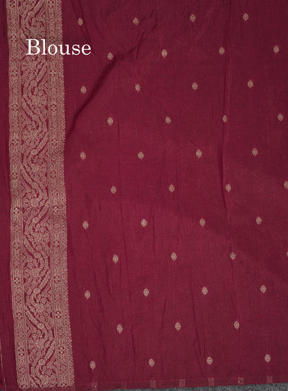 Beautiful Maroon Semi Georgette Saree With Fancy Border