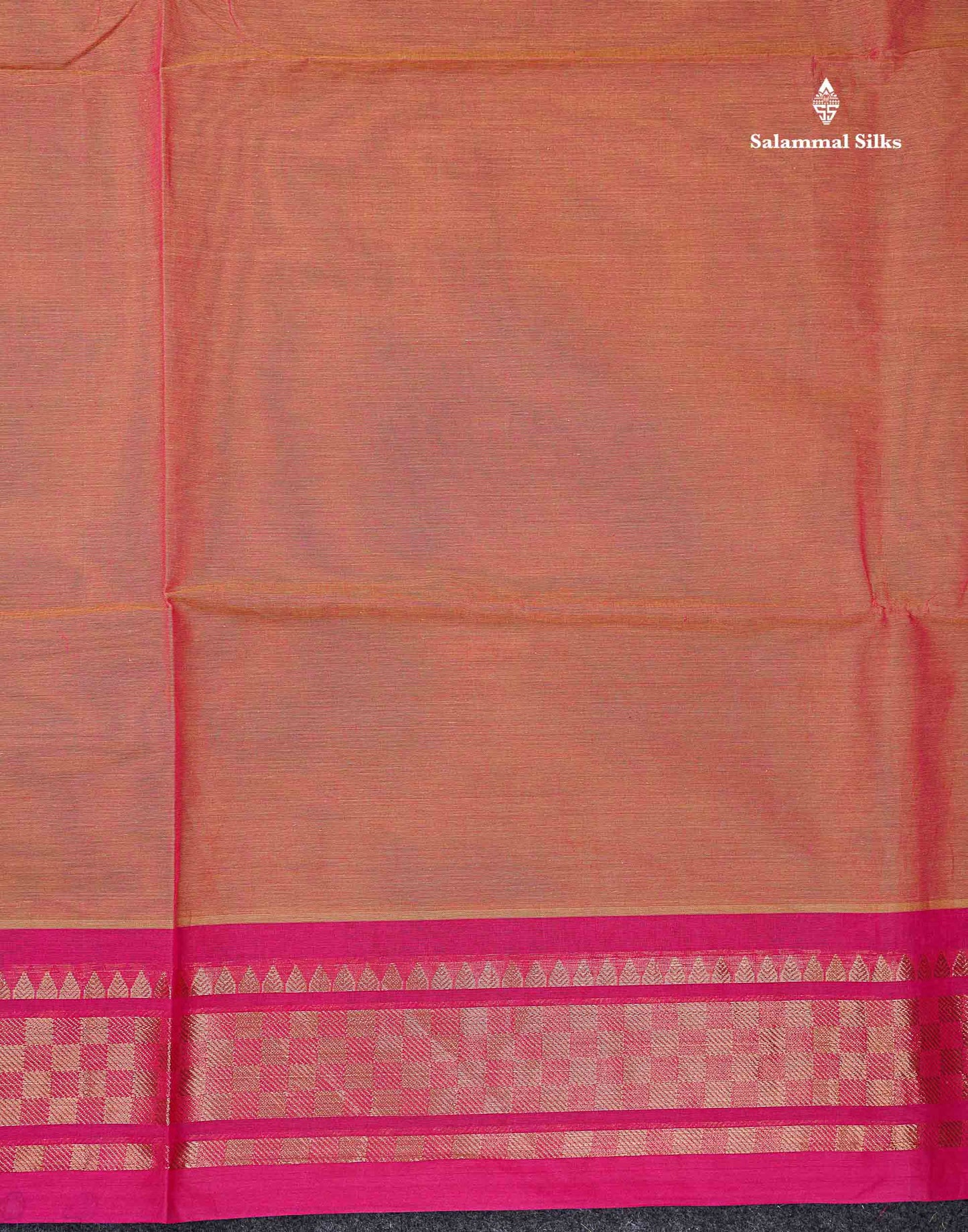 Beautiful Dual Tone Pink Plain Pure Cotton Saree With Contrast Pink Traditional Border