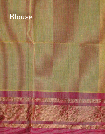 Beautiful Dual Tone Pink Plain Pure Cotton Saree With Contrast Pink Traditional Border