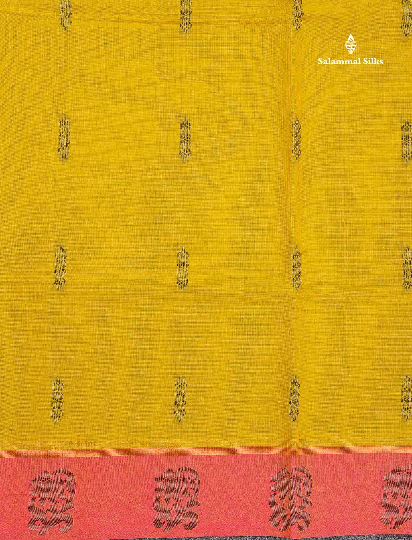 Pure Cotton Saree - Dual Tone Lemon Yellow Colour Body Thread Butta With Contrast Pink Border