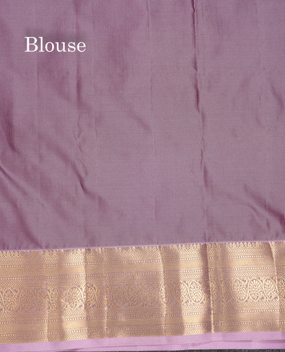Beautiful Dark Purple Checks With Butta Semi Silk Saree With Contrast Light Violet Traditional Evening Morning Border