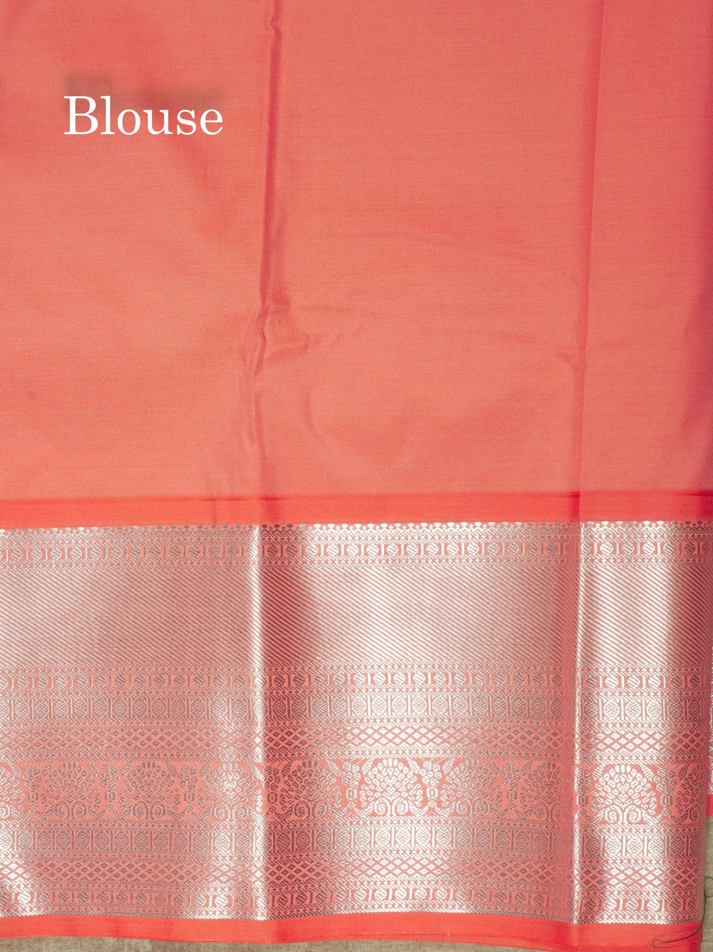 Bottle Green Silver Zari Buttas Semi Silk Saree With Contrast Peach Border