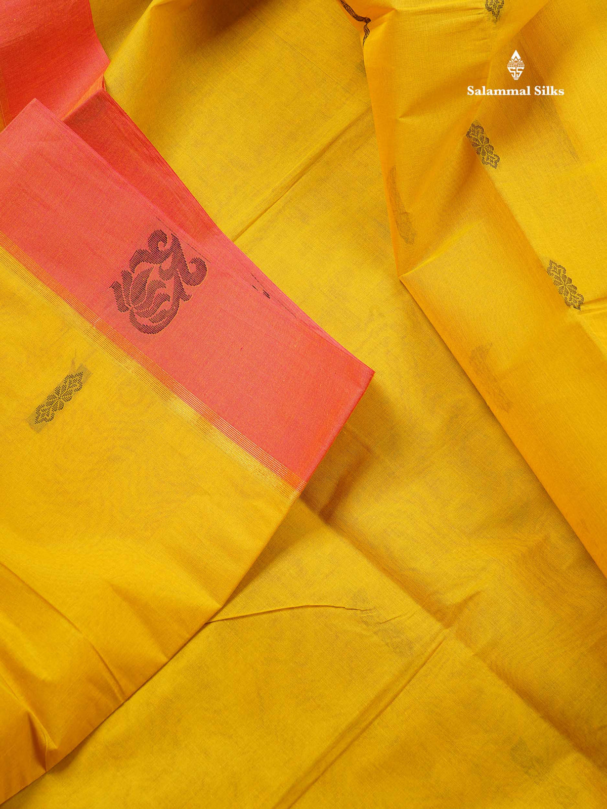 Pure Cotton Saree - Dual Tone Lemon Yellow Colour Body Thread Butta With Contrast Pink Border