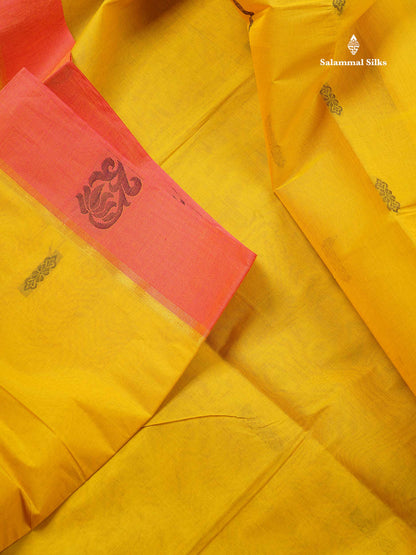 Pure Cotton Saree - Dual Tone Lemon Yellow Colour Body Thread Butta With Contrast Pink Border