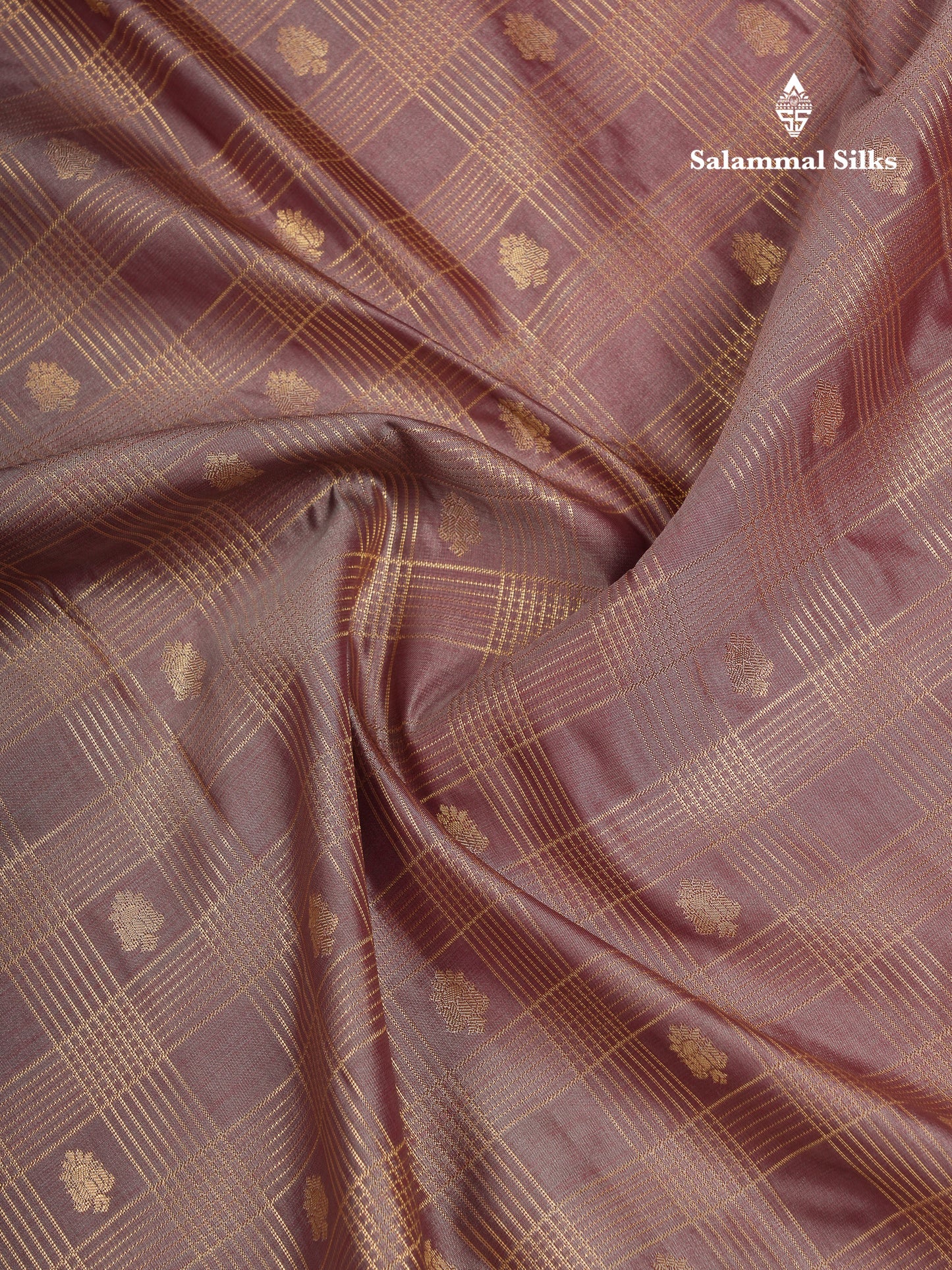 Beautiful Light Violet Checks With Butta Semi Silk Saree With Contrast Chilly Red Traditional Evening Morning Border