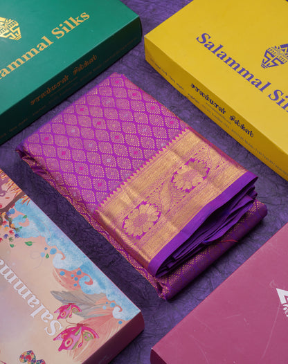 Vadamalli Colour Pure Kanjivaram Silk Saree With Gold Zari Border