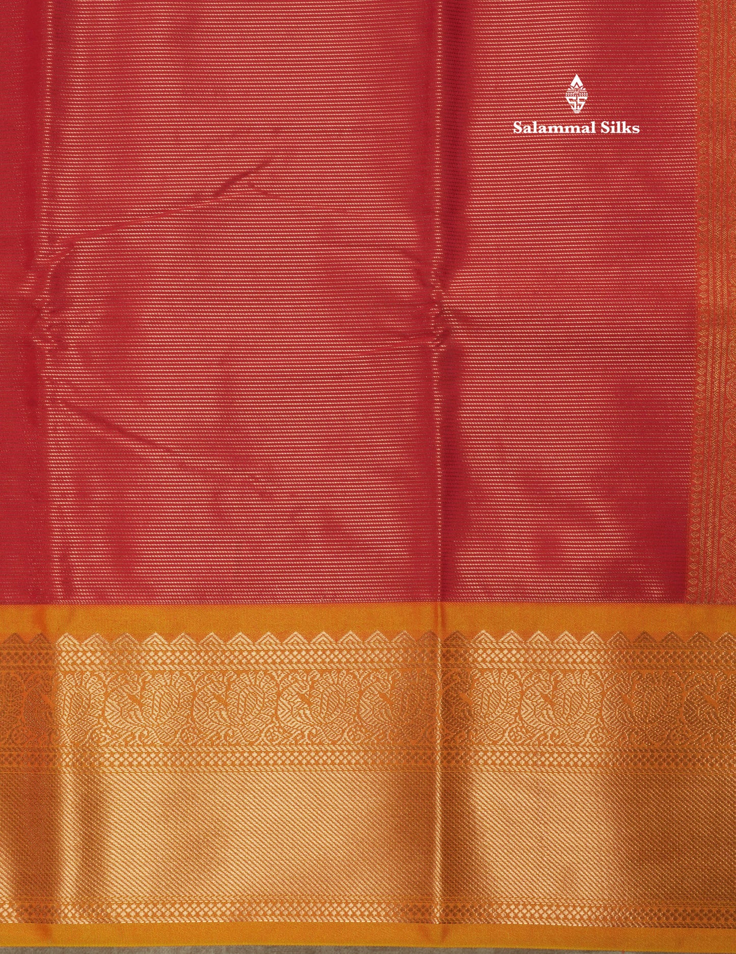 Beautiful Red Vairaoosi Semi Silk Saree With Contrast Orange Border