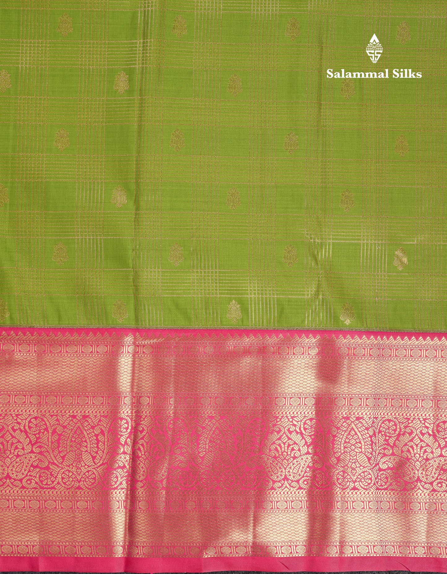 Beautiful Light Violet Checks With Butta Semi Silk Saree With Contrast Chilly Red Traditional Evening Morning Border