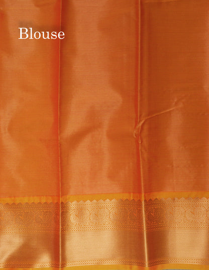 Beautiful Red Vairaoosi Semi Silk Saree With Contrast Orange Border