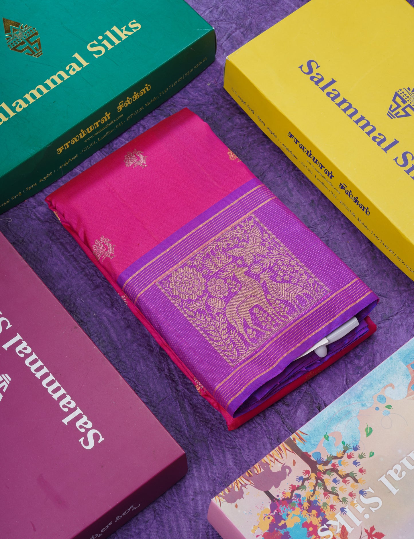 Dual Tone Pink Pure Kanjivaram Silk Saree With Contrast Vadamalli Vaira Oosi Border