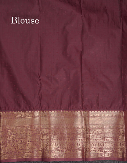 Beautiful Light Pink Small Checks With Butta Semi Silk Saree With Contrast Brown Traditional Evening Morning Border