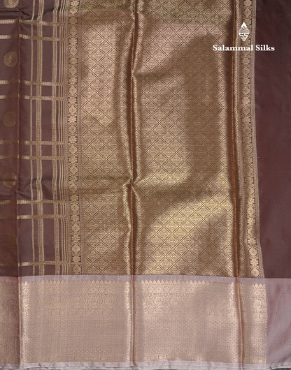 Beautiful Maroon Checks With Butta Cotton Mix Saree With Contrast Dark Peach Traditional Evening Morning Border