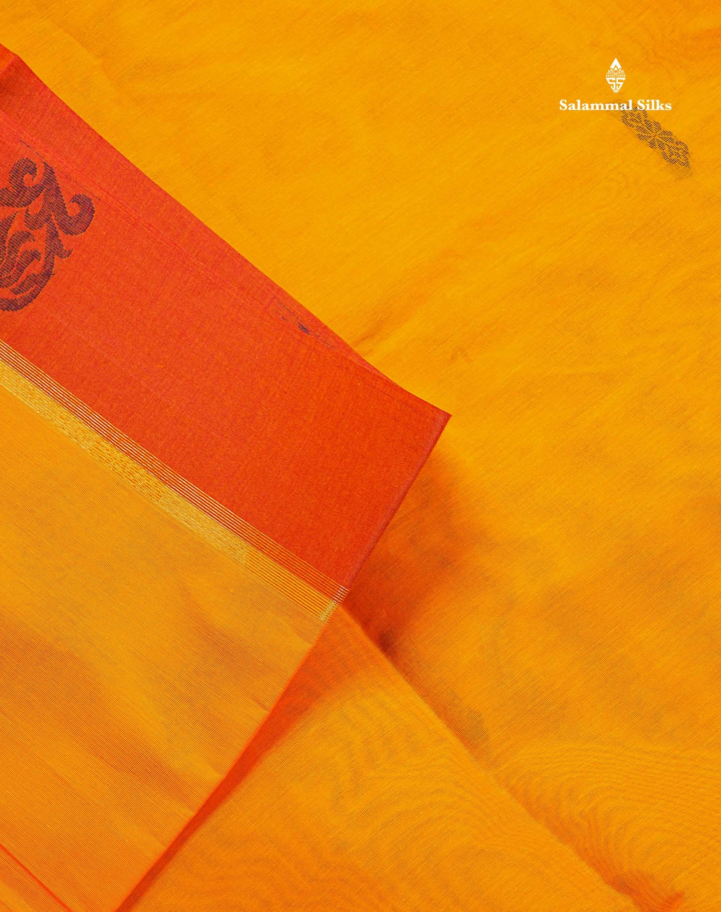 Pure Cotton Saree - Yellow Colour Body Thread Butta With Contrast Maroon Sade Border