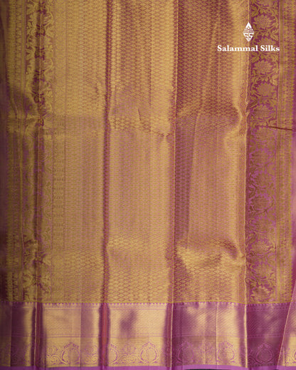 Kanjivaram Parrot Green Tissue Pure Silk Saree With Baby Pink Blouse
