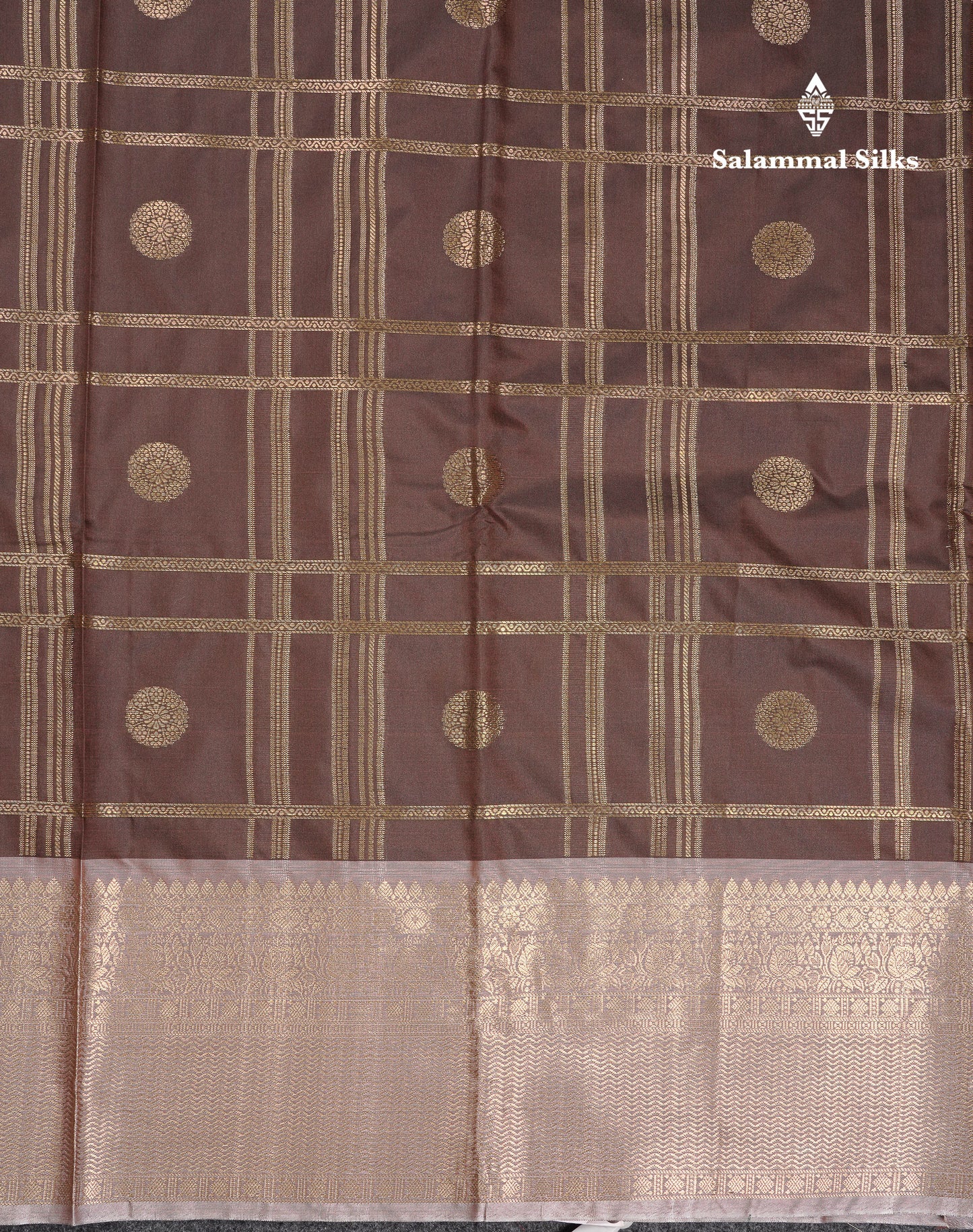 Beautiful Maroon Checks With Butta Cotton Mix Saree With Contrast Dark Peach Traditional Evening Morning Border