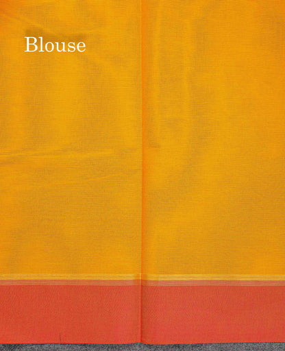 Pure Cotton Saree - Yellow Colour Body Thread Butta With Contrast Maroon Sade Border
