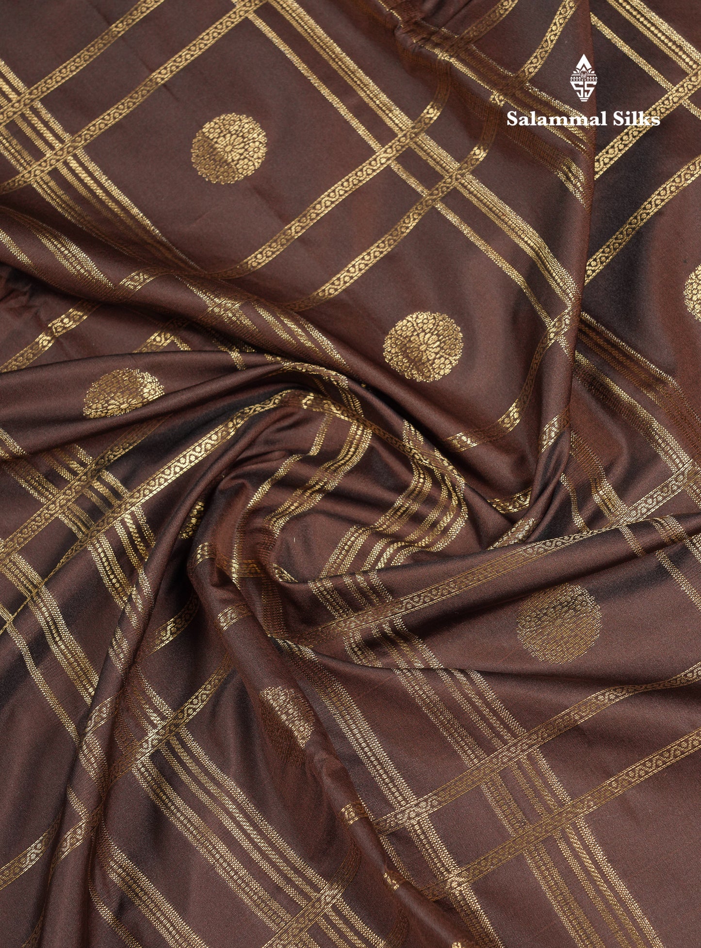 Beautiful Maroon Checks With Butta Cotton Mix Saree With Contrast Dark Peach Traditional Evening Morning Border