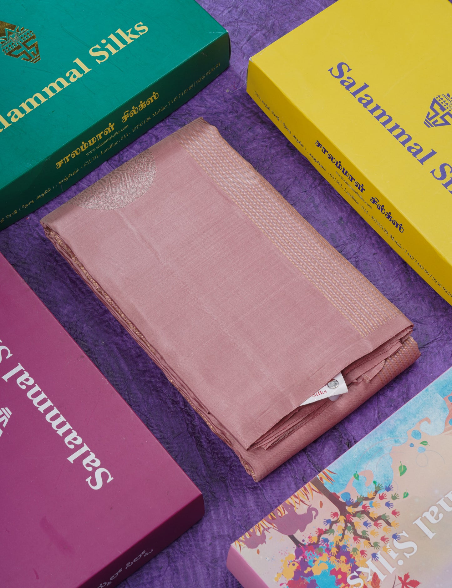 Light Chocolate Pure Kanjivaram Silk Saree With Running Blouse