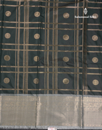 Beautiful Maroon Checks With Butta Cotton Mix Saree With Contrast Dark Peach Traditional Evening Morning Border