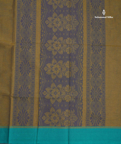 Pure Cotton Saree - Ramar Blue Colour Body Thread Butta With Contrast Pink Border