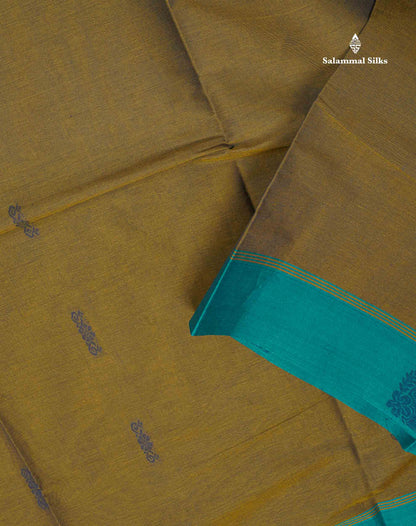 Pure Cotton Saree - Ramar Blue Colour Body Thread Butta With Contrast Pink Border