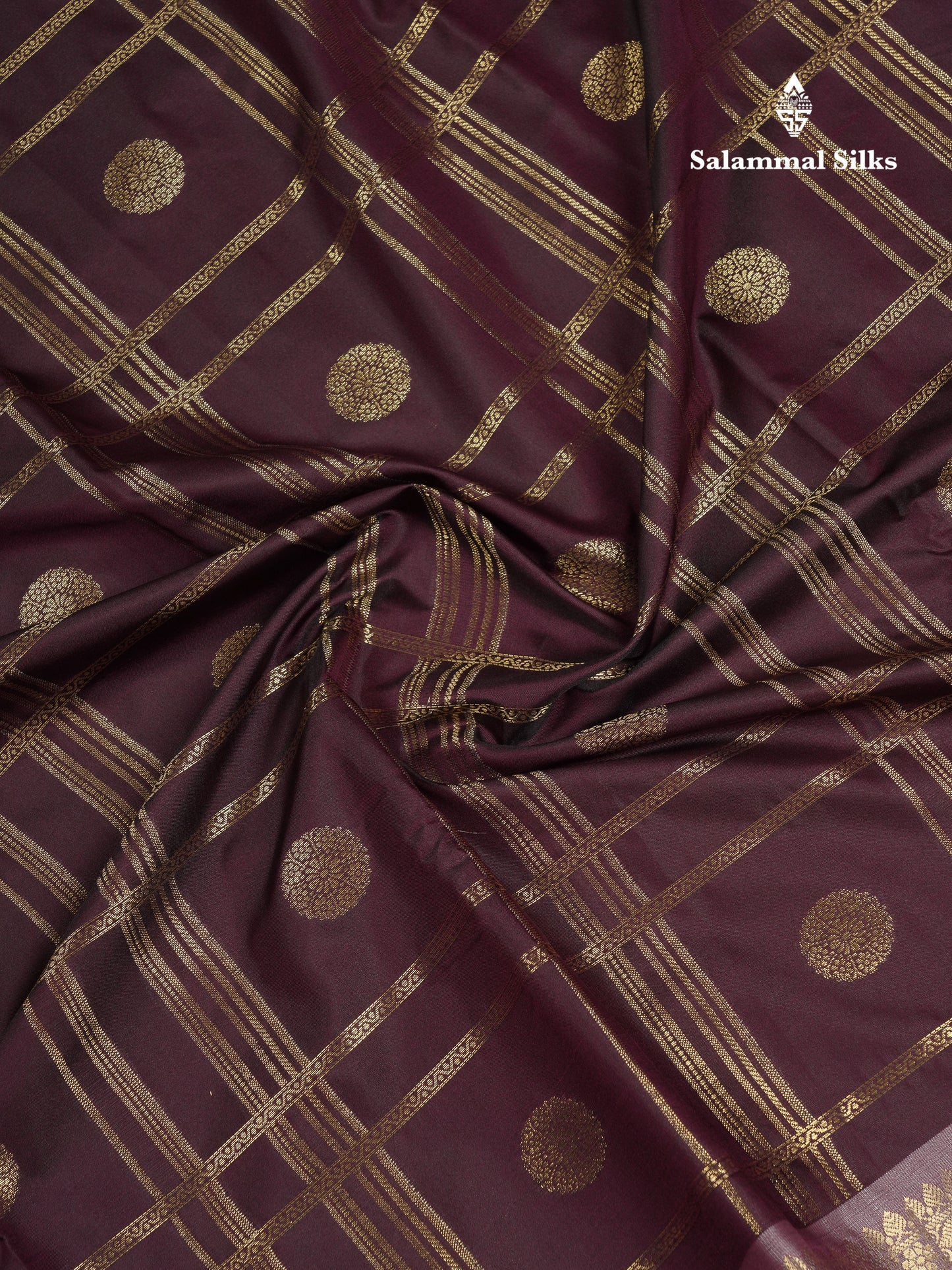 Beautiful Maroon Checks With Butta Cotton Mix Saree With Contrast Dark Peach Traditional Evening Morning Border