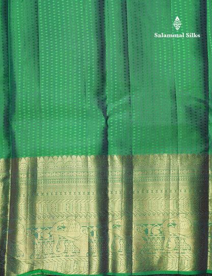 Purple Bridal Korvai Pure Kanjivaram Silk Saree With Contrast Green Border