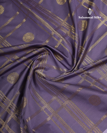 Beautiful Maroon Checks With Butta Cotton Mix Saree With Contrast Dark Peach Traditional Evening Morning Border