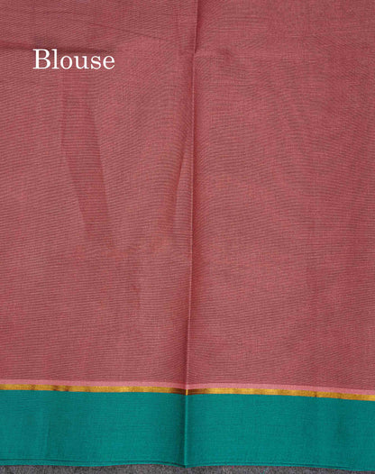 Pure Cotton Saree - Chocolate Brown Colour Body Thread Butta With Contrast Dual Tone Ramar Blue Border