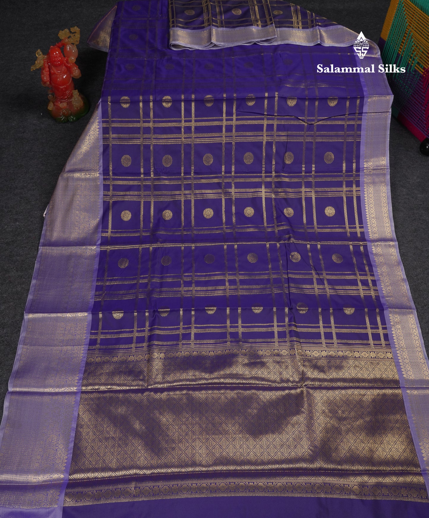 Beautiful Maroon Checks With Butta Cotton Mix Saree With Contrast Dark Peach Traditional Evening Morning Border