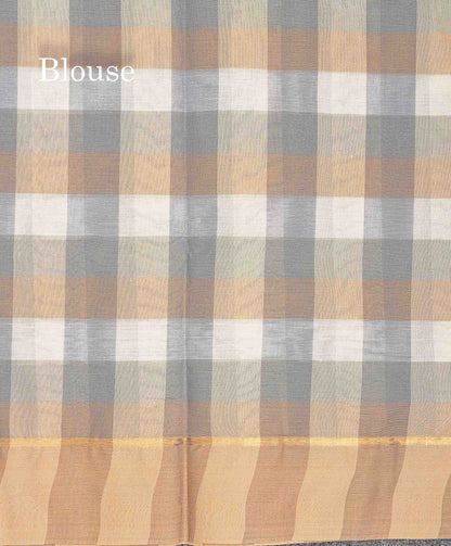 Pure Cotton Saree - Multicolor Body Checks With Thread Work Buttas