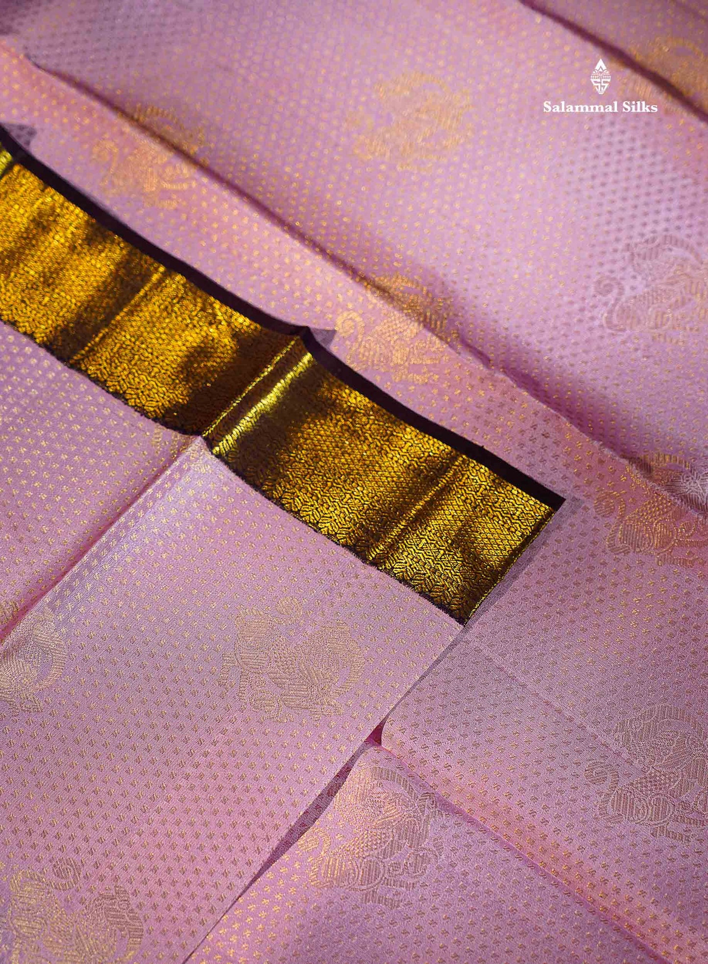 Beautiful Light Pink Bridal 2G Pure Kanjivaram Silk Saree With Contrast Dark Violet Traditional Evening Morning Border