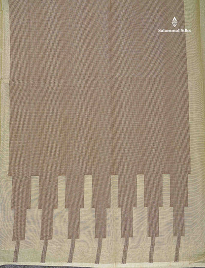 Pure Cotton Saree - Pista Green Colour Body Thread Butta With Fancy Thread WorkTemple Border