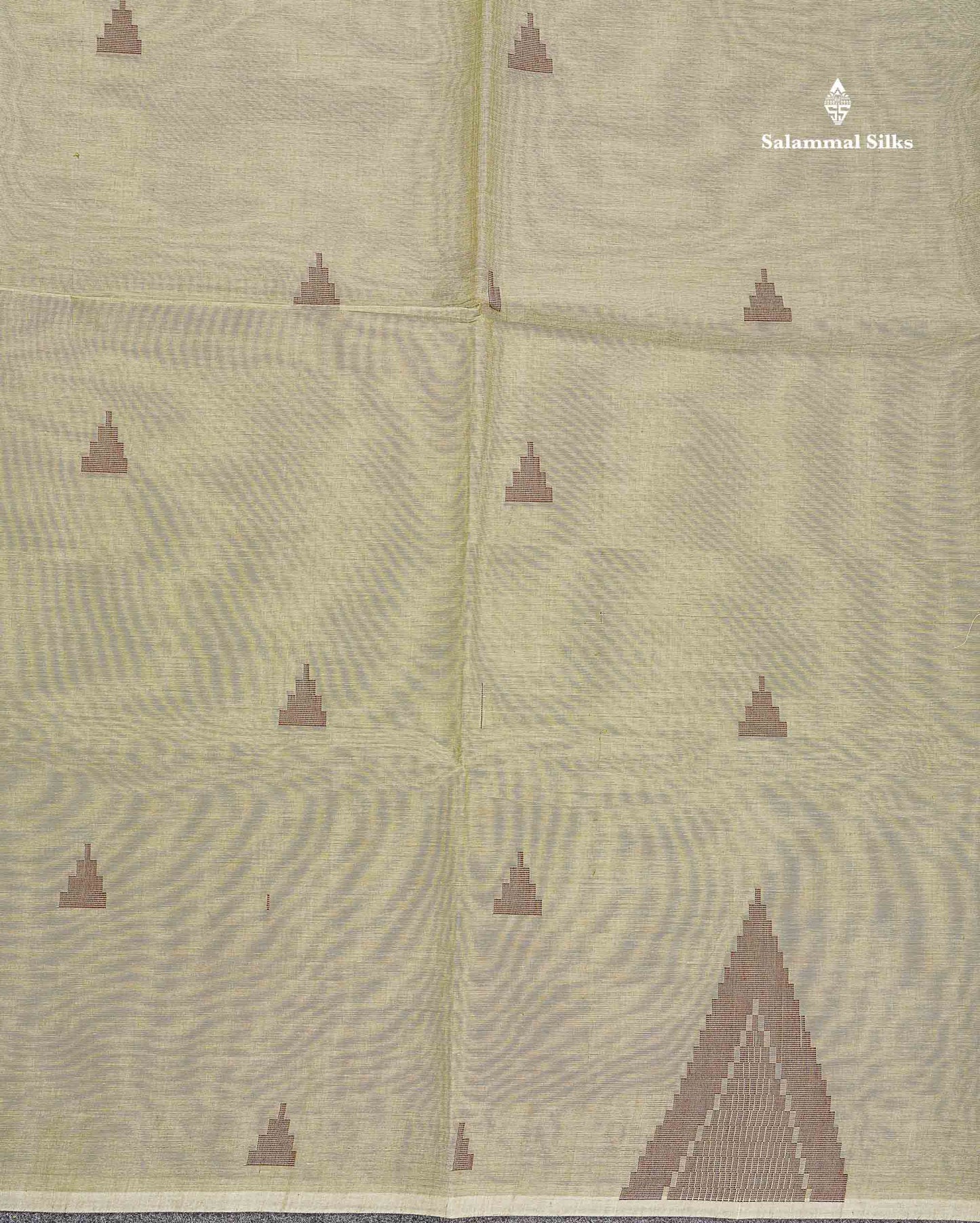 Pure Cotton Saree - Pista Green Colour Body Thread Butta With Fancy Thread WorkTemple Border