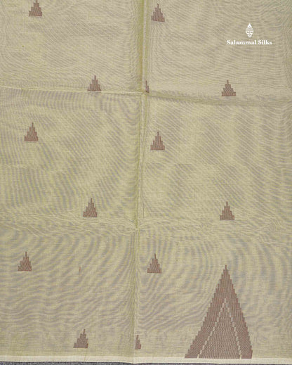 Pure Cotton Saree - Pista Green Colour Body Thread Butta With Fancy Thread WorkTemple Border