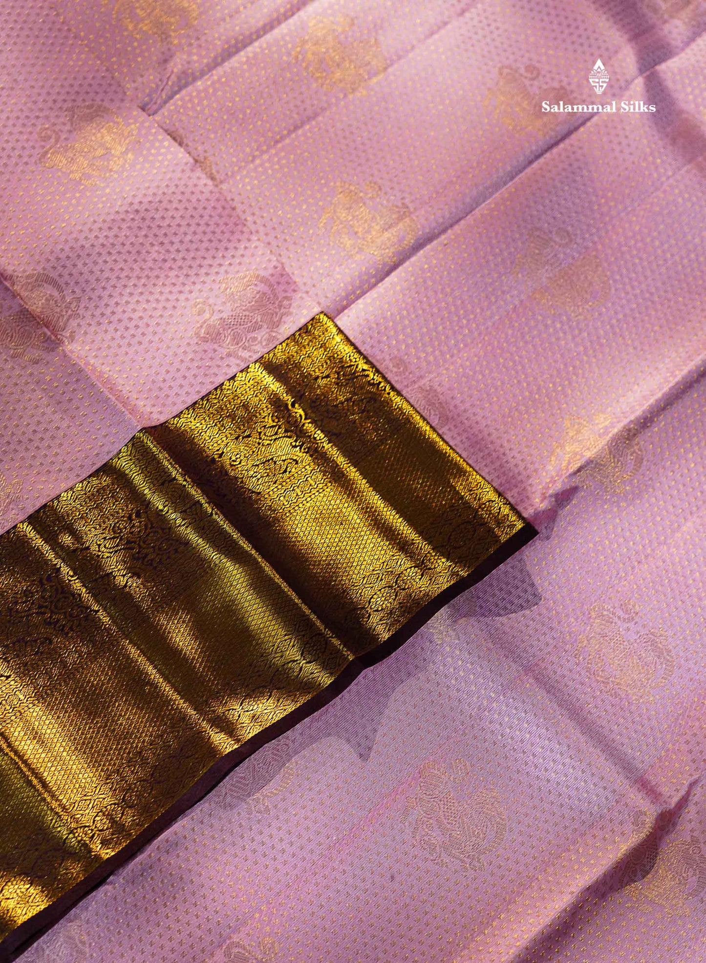 Beautiful Light Pink Bridal 2G Pure Kanjivaram Silk Saree With Contrast Dark Violet Traditional Evening Morning Border