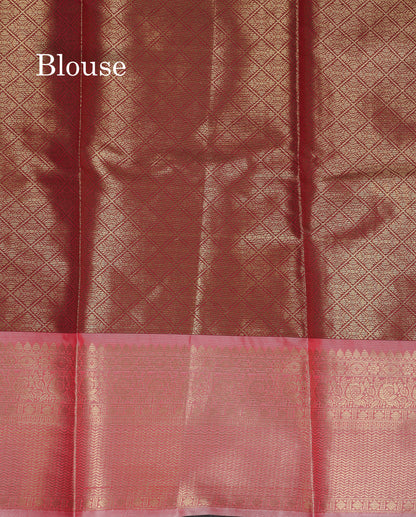 Beautiful Maroon Checks With Butta Cotton Mix Saree With Contrast Dark Peach Traditional Evening Morning Border