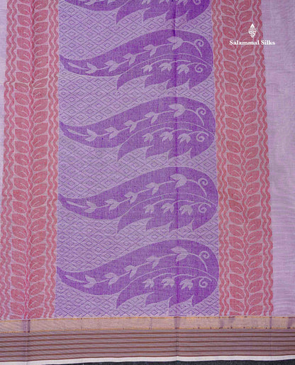 Beautiful Dual Tone Light Pink Thread Butta Pure Cotton Saree With Blouse