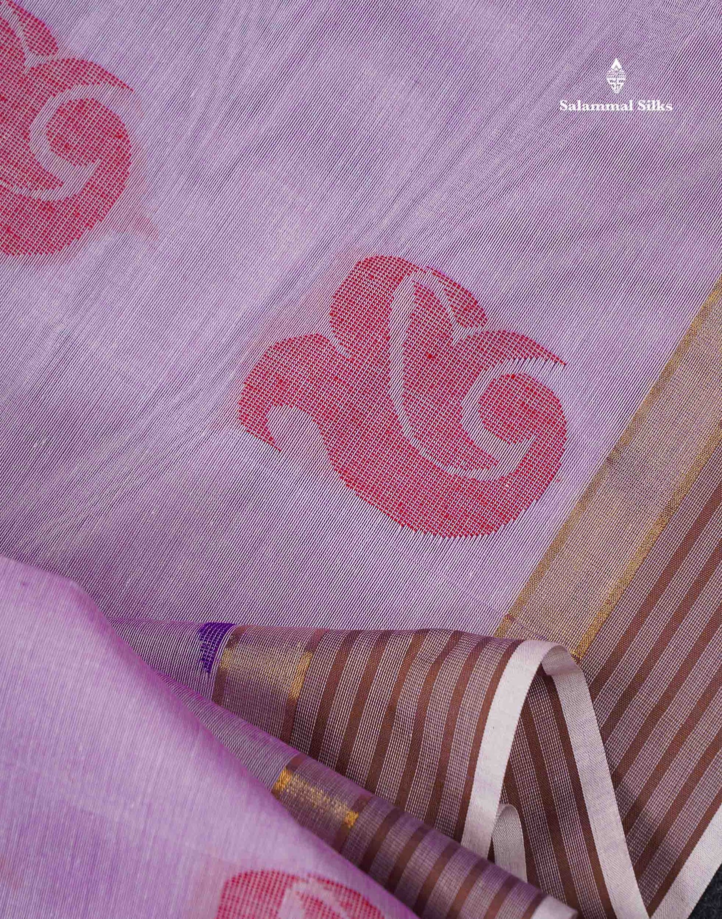 Beautiful Dual Tone Light Pink Thread Butta Pure Cotton Saree With Blouse