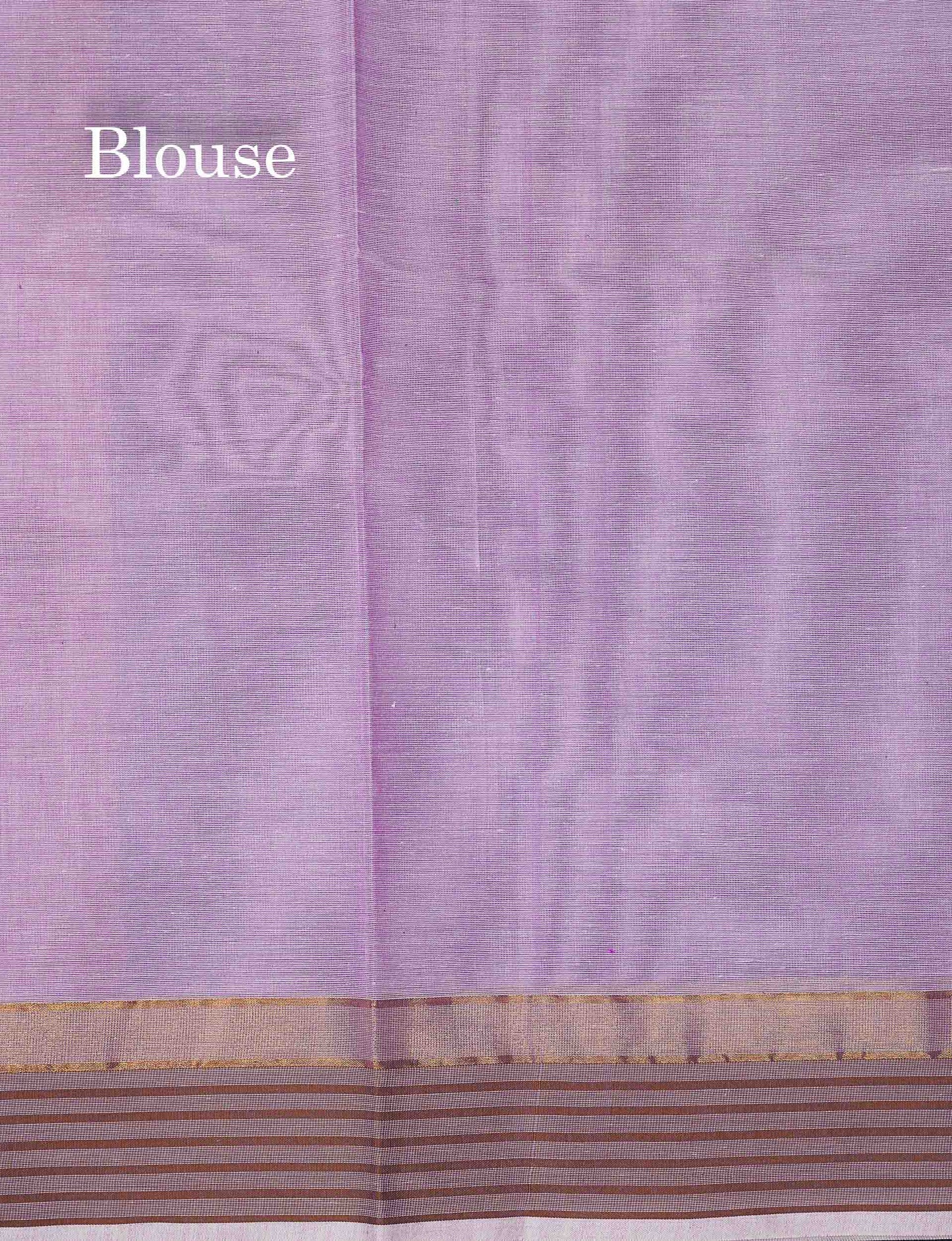 Beautiful Dual Tone Light Pink Thread Butta Pure Cotton Saree With Blouse