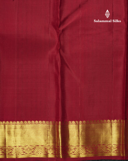 Kanjivaram Beautiful Maroon Double Nada Pure Silk Saree With Blouse