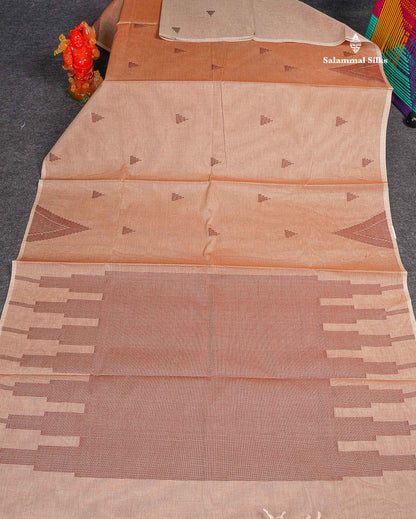 Pure Cotton Saree - Pista Green Colour Body Thread Butta With Fancy Thread WorkTemple Border