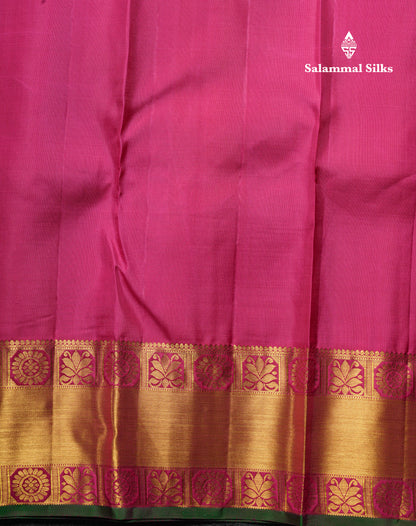 Kanjivaram Violet Pure Silk Jacquard Saree With Pink Blouse
