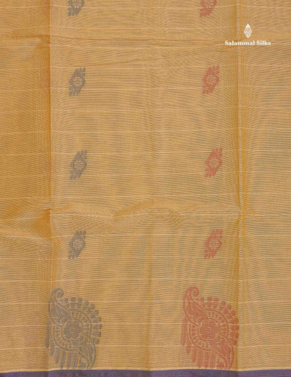 Pure Cotton Saree - Sandal Colour Body Lines With Fancy Thread Work Buttas