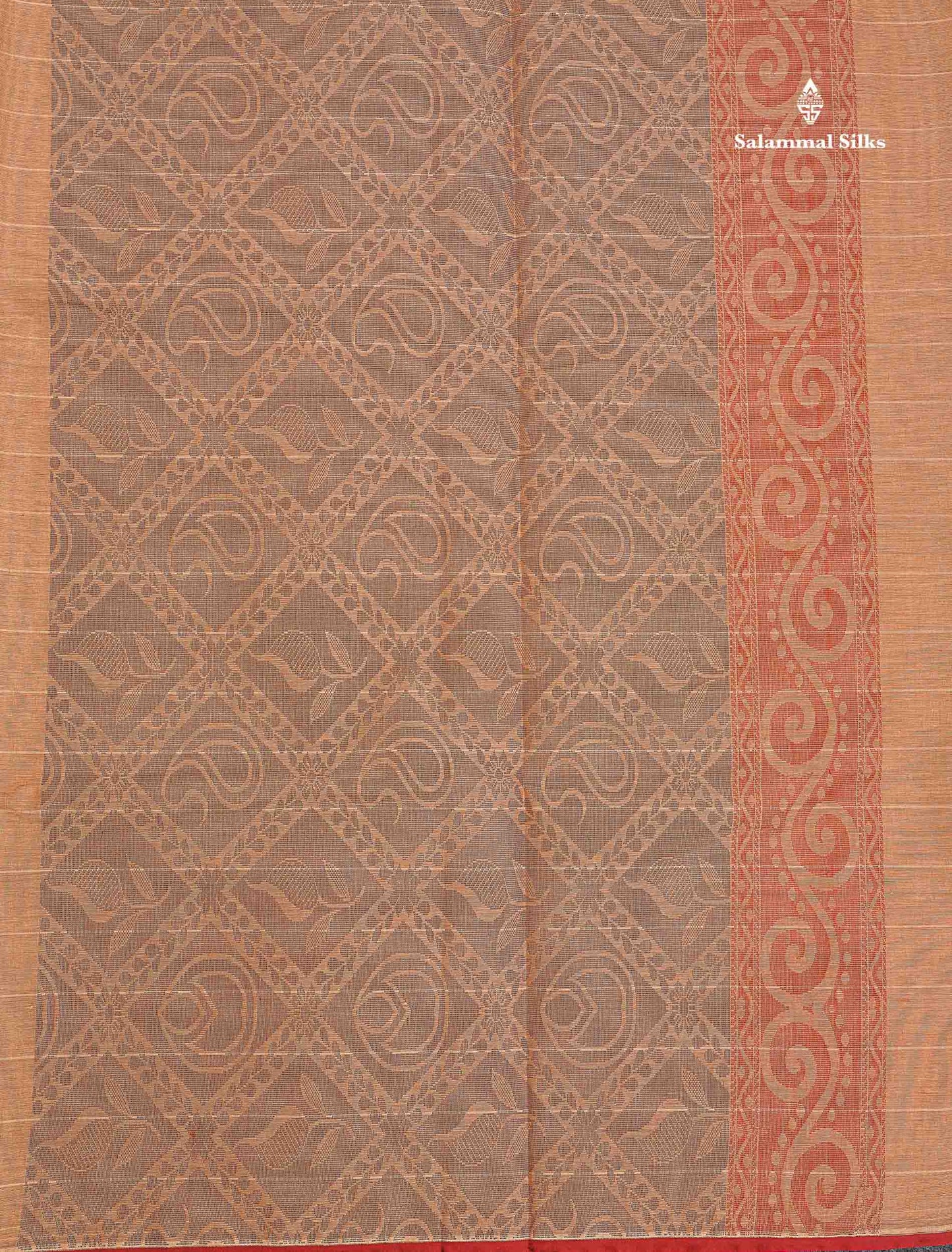Pure Cotton Saree - Light Brown Colour Body Lines With Fancy Thread Work Buttas