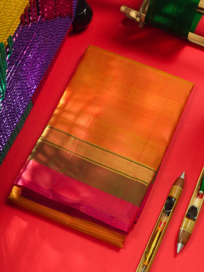 Royal Blue Light Weight Beautiful Pure Silk Saree With Three Layer Border