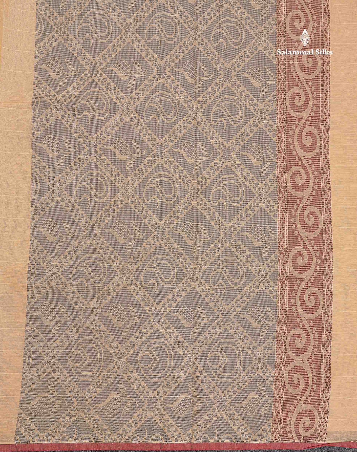 Pure Cotton Saree - Beige Colour Body Lines With Fancy Thread Work Buttas