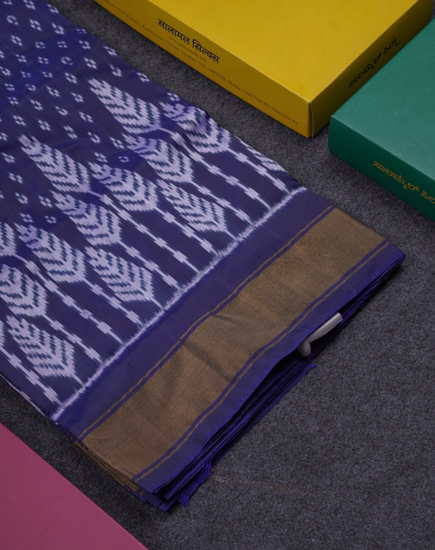 Beautiful Baby Pink Pochampalli Pure Kanjivaram Silk Saree With Contrast Pink Border