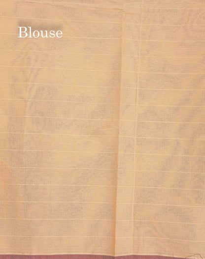 Pure Cotton Saree - Beige Colour Body Lines With Fancy Thread Work Buttas