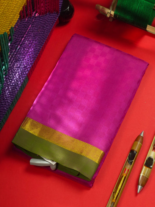 Pink Light Weight Beautiful Pure Silk Saree With Double Border